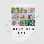 Meilleur papa 9 Photo Collage Golf Serviette (En situation)