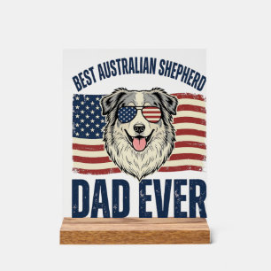Meilleur papa Australian Shepherd patriotique
