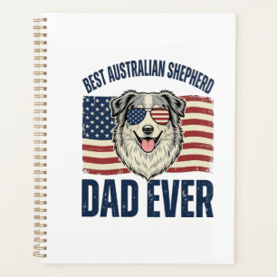 Meilleur papa Australian Shepherd patriotique