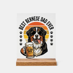 Meilleur Papa Bernois Vintage T-Shirt Bière Chien 