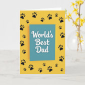Meilleur Papa Carte Bleu Sarcelle (Fleur jaune)