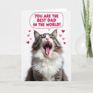 Meilleur Papa Carte d'Art Félin
