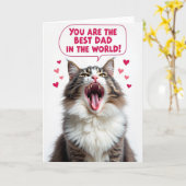 Meilleur Papa Carte d'Art Félin (Fleur jaune)