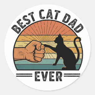 Meilleur Papa Chat du Monde Autocollant Drôle pour