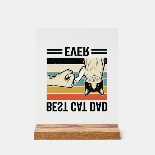 Meilleur Papa Chat Rétro Chemise Fist Bump Chat_1 (Recto)