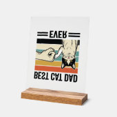 Meilleur Papa Chat Rétro Chemise Fist Bump Chat_1 (Angle)