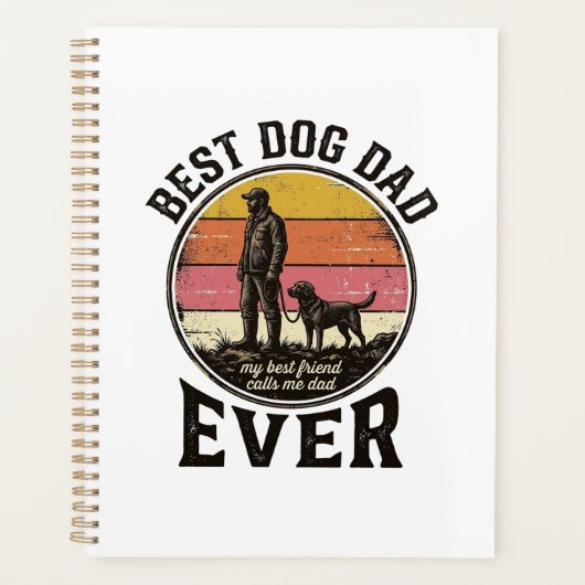 Meilleur Papa Chien Conception Vectorielle Vintage (Devant)
