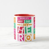 Meilleur Papa Coeur et Héros de café Mug (Centre)