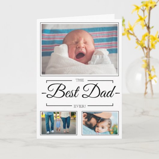 Meilleur Papa Collage de Photos Carte de Vœux Fête (Fleur jaune)