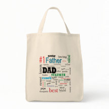 Meilleur papa Coloré Mot Cloud Sac fourre-tout
