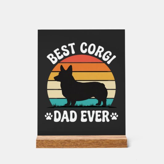 Meilleur papa Corgi Retro Chien (Recto)