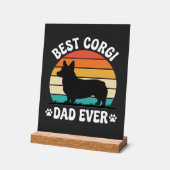 Meilleur papa Corgi Retro Chien (Angle)