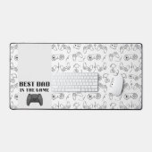 Meilleur papa dans le jeu Sketched White Desk Mat (Clavier et souris)