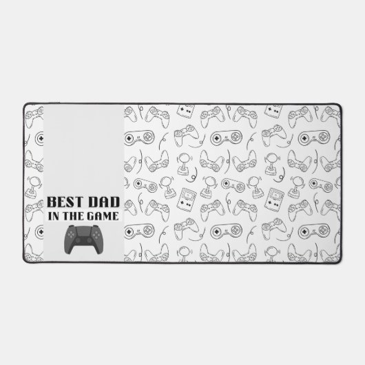 Meilleur papa dans le jeu Sketched White Desk Mat (Recto)