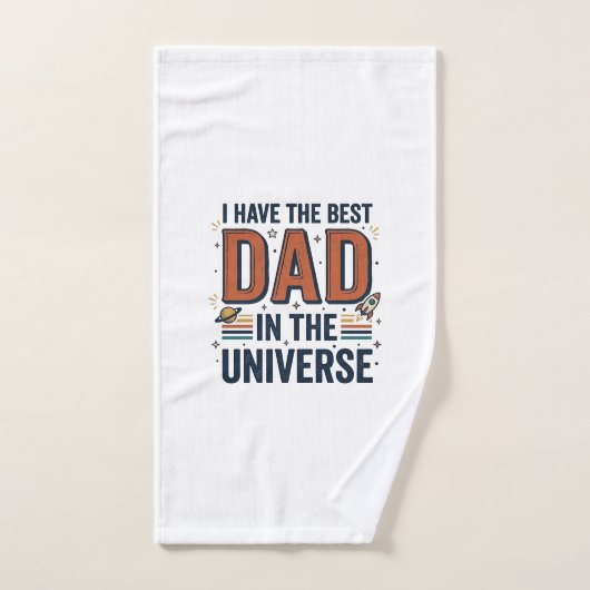 Meilleur papa de l'univers conception vectorielle (Serviette à main)