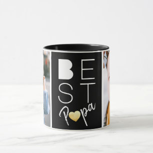 Meilleur Papa Deux Photo Retour White Mug