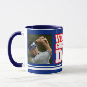 Meilleur papa du monde ajouter 2 photos mug bleu (Gauche)