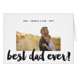 Meilleur Papa du Monde Carte Photo Écriture Pincea