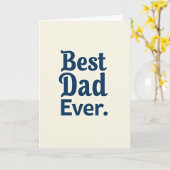 Meilleur Papa du Monde Carte Script Indigo (Fleur jaune)