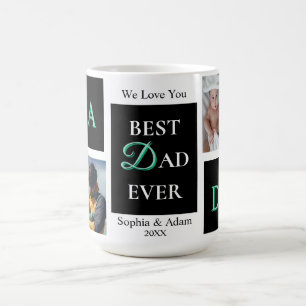 Meilleur Papa du Monde Mug Personnalisé avec 4 Pho