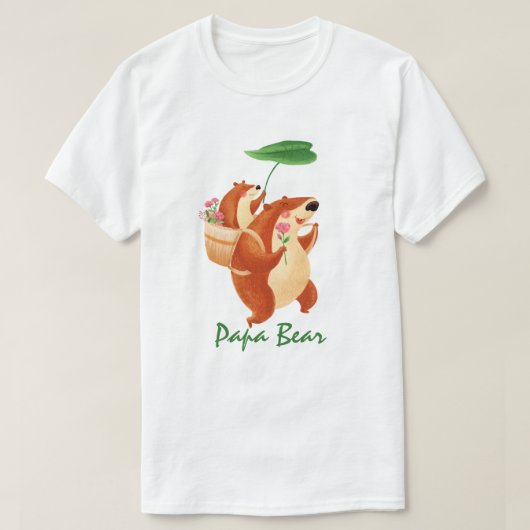 Meilleur papa du monde - T-shirt ours et bébé (Design devant)