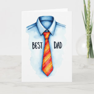 Meilleur Papa Écharpe Carte Aquarelle