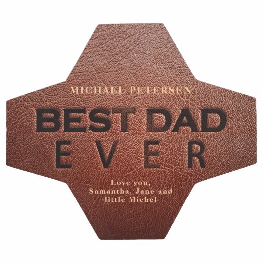 Meilleur papa en cuir marron Fête des pères vous a (Plat)