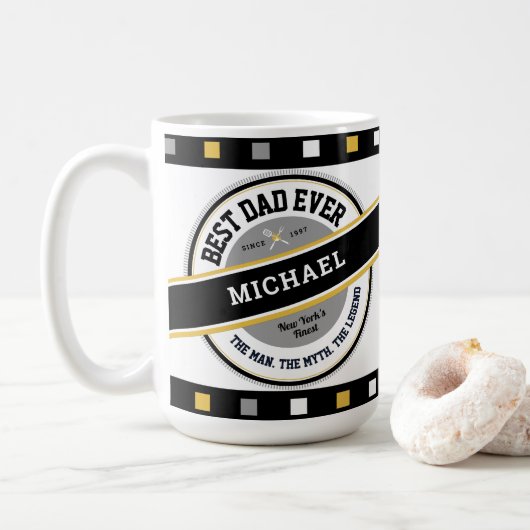Meilleur Papa Ever Tasse Personnalisée de la Fête  (Avec donut)
