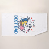 Meilleur Papa Golf Chat Câlin Mignon Design Vector (Serviette de bain)