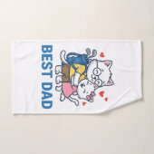 Meilleur Papa Golf Chat Câlin Mignon Design Vector (Serviette à main)