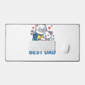 Meilleur Papa Golf Chat Câlin Mignon Design Vector (Clavier et souris)