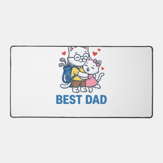 Meilleur Papa Golf Chat Câlin Mignon Design Vector (Recto)