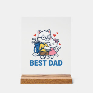 Meilleur Papa Golf Chat Câlin Mignon Design Vector