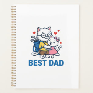 Meilleur Papa Golf Chat Câlin Mignon Design Vector