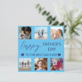 Meilleur papa Jamais Blue Photo Collage Carte de v (Debout devant)