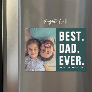 Meilleur. Papa. Jamais. Carte photo magnétique fêt