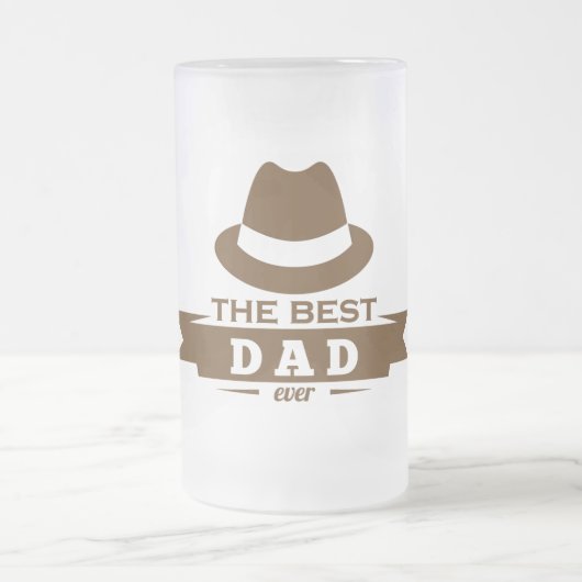 Meilleur Papa Jamais Frosted Glass Beer Mug (Centre)