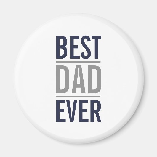 Meilleur papa jamais | Magnet bleu marine moderne (Devant)