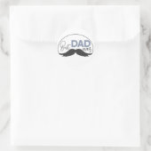 Meilleur papa jamais moustache Sticker rond (Sac)