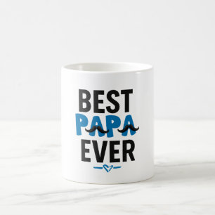 Meilleur Papa Jamais Mug - Drôle Mustache Papa Cad