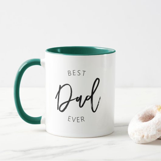 Meilleur Papa Jamais Mug Moderne Mug Deux Tons De  (Avec donut)