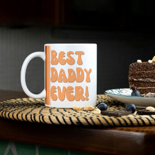 Meilleur papa Jamais Orange Retro Photo Mug