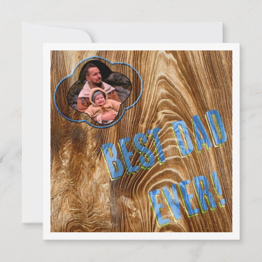 Meilleur papa jamais peint sur bois - carte photo (Devant)