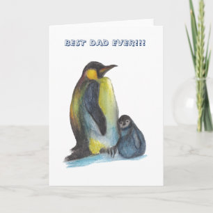 Meilleur papa jamais Penguins aquarelle Carte de v
