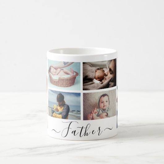 Meilleur Papa Jamais Photo Collage Café Mug (Centre)