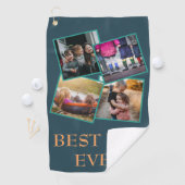 Meilleur papa Jamais Photo Collage Golf Serviette (En situation)