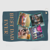 Meilleur papa Jamais Photo Collage Golf Serviette (Horizontal)