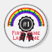 Meilleur papa jamais Rainbow Magnet HAMbWG (Devant)