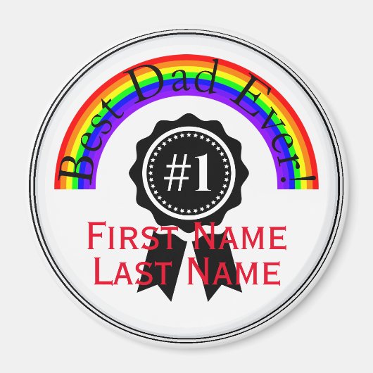 Meilleur papa jamais Rainbow Magnet HAMbWG (Devant)