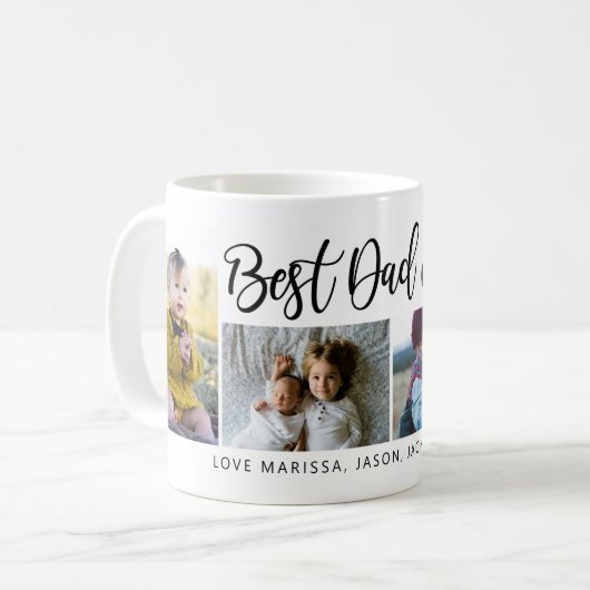 Meilleur Papa Jamais Script Café Mug (Devant gauche)